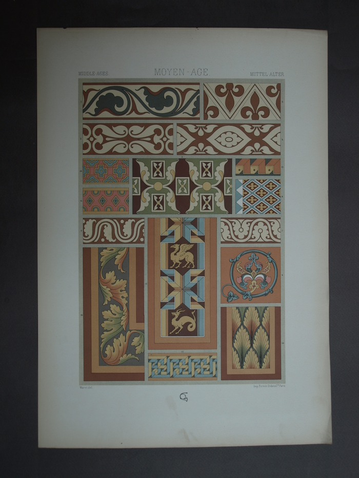 Ornament Style Lithograph 19th Century