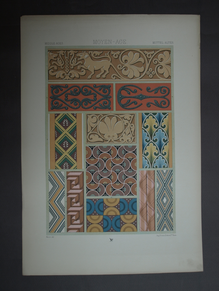 Ornament Style Lithograph 19th Century