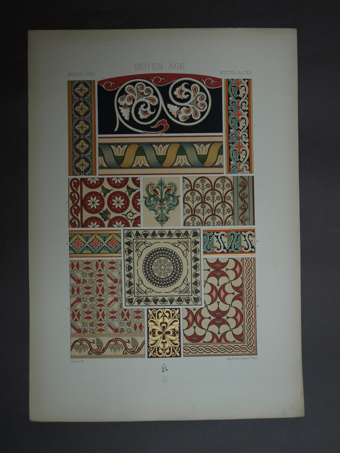 Ornament Style Lithograph 19th Century