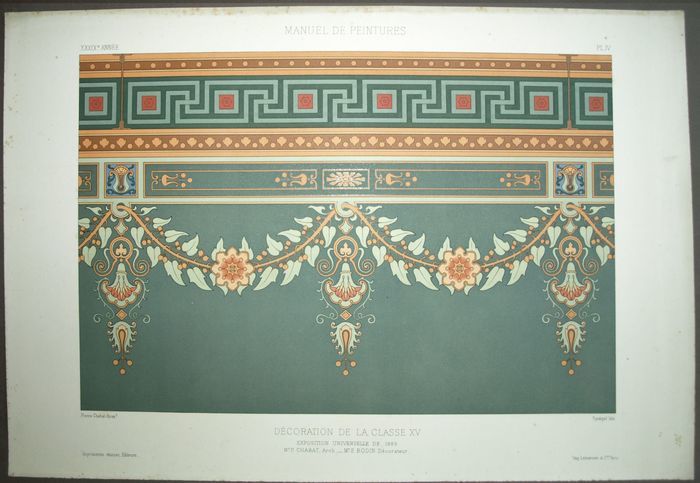 Universal Exhibition of 1889 Decorative Motif Nineteenth lithography decoration